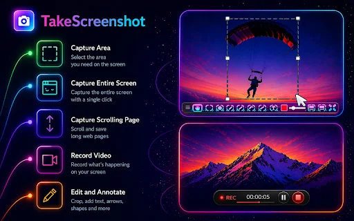 Download TakeScreenshot Chrome: Rekam Layar & Tangkapan Layar - Screenshot 1