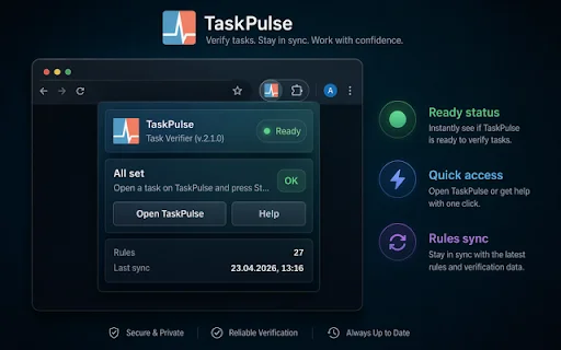 TaskPulse Task Verifier – Ekstensi Verifikasi Tugas Terpercaya - Screenshot 1