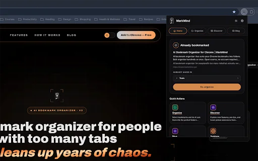 MarkMind: Atur Bookmark Chrome Anda dengan Bantuan AI Terbaru - Screenshot 1