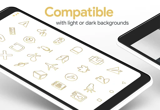 Download Lines Gold – Icon Pack Terbaru – Ikon Garis Elegan - Screenshot 3