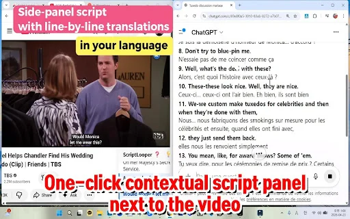 Script Looper: Belajar Bahasa Inggris di YouTube dengan AI - Screenshot 1