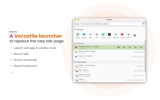 PolyBox: Launcher ChatGPT & Pengelola Tab Browser Terbaik - Screenshot 3