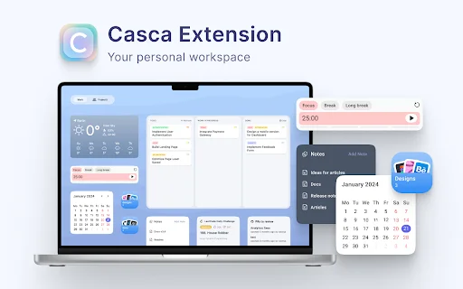 Download Casca: New Tab dengan ChatGPT – Ekstensi Produktivitas - Screenshot 1