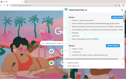 Undo Closed Tabs 2.0: Kembalikan Tab yang Tertutup dengan Cepat - Screenshot 1