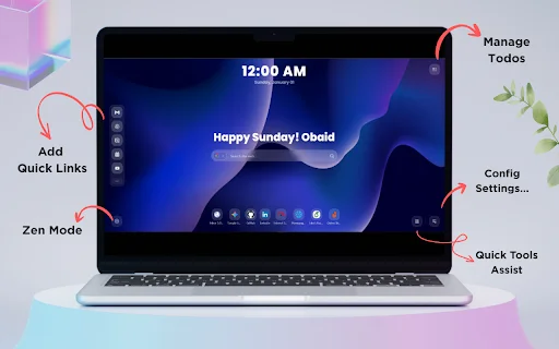 Glassy – New Tab: Kelola Produktivitas dengan Tampilan Estetik - Screenshot 1