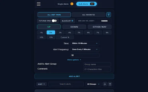 Crypto Price Alerts for Binance – Pantau Harga Crypto Real-time - Screenshot 1