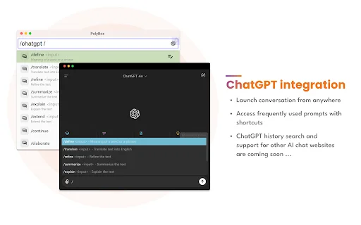 PolyBox: Launcher ChatGPT & Pengelola Tab Browser Terbaik - Screenshot 2