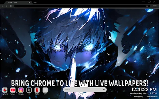 Download Gojo Blue Eyes JJK Wallpaper Chrome – Gratis - Screenshot 1