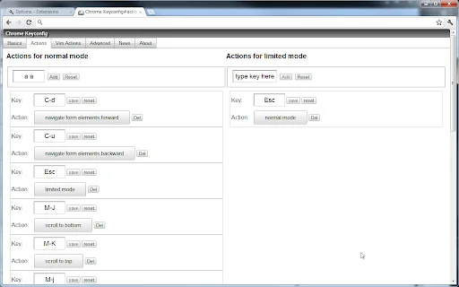 Download Keyconfig untuk Chrome – Navigasi Vim Cepat & Efisien - Screenshot 2