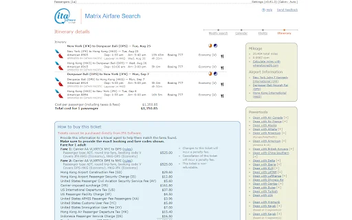 Download ITA Matrix Powertools Terbaru – Fitur Booking Penerbangan - Screenshot 2