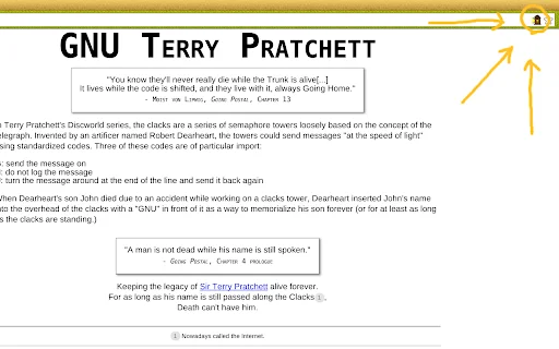 Clacks Overhead – Penghormatan Terry Pratchett untuk Browser Anda - Screenshot 1