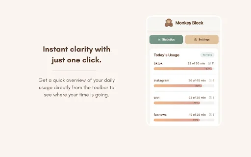 Monkey Block: Blokir Situs & Fokus Kerja – Unduh Gratis - Screenshot 3