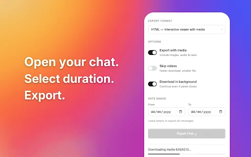 Download Instagram Chat Backup Terbaru – Export DM ke HTML - Screenshot 2