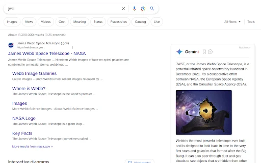 AI next to search results: Dapatkan Ringkasan Gemini Instan - Screenshot 1