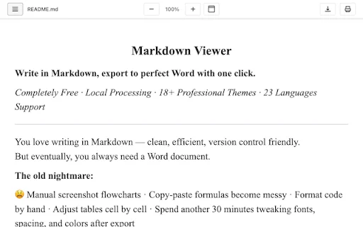 Download docu.md Markdown Viewer – Konversi Markdown ke Word Gratis - Screenshot 2