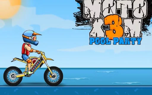 Mainkan Moto X3M Pool Party di Chrome – Game Motor Seru - Screenshot 1