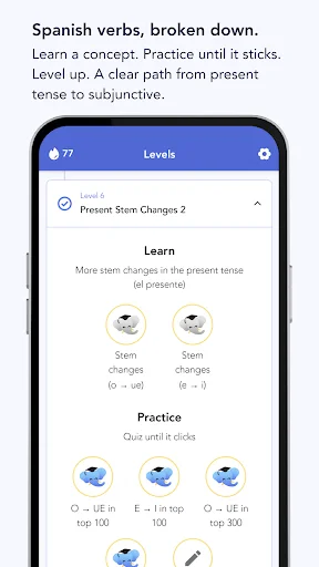Download Ella Verbs: Belajar Konjugasi Kata Kerja Spanyol - Screenshot 2