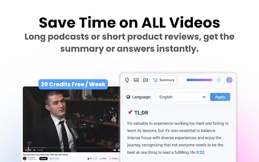 Recapio: Ringkasan Video YouTube AI Terbaik – Unduh Gratis - Screenshot 1
