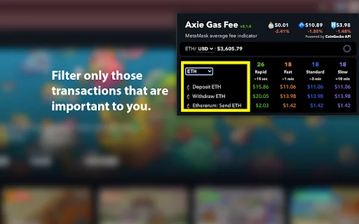 Axie Gas Fee: Pantau SLP, AXS, & Gas Fee Ronin Real-Time - Screenshot 3