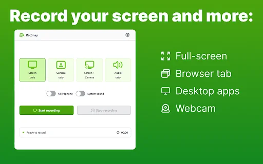 RecSnap: Perekam Layar Browser Terbaik & Gratis – Unduh Sekarang - Screenshot 1