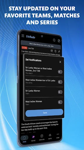 Download CricRadio Terbaru – Skor Kriket Live & Komentar Cepat - Screenshot 7