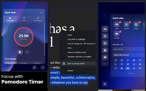 Glassy – New Tab: Kelola Produktivitas dengan Tampilan Estetik - Screenshot 2