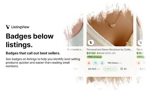 ListingView: Riset Produk Terlaris Etsy & Analisis Kompetitor - Screenshot 1
