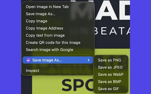 Save As Image Type: Konversi Gambar Langsung di Browser - Screenshot 1