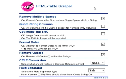 HTML-Table Scraper Terbaru – Salin Tabel ke CSV/TAB Gratis - Screenshot 1