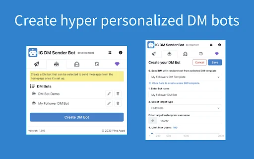 Super DM Bot – Kirim DM Instagram Massal Otomatis Terbaik - Screenshot 2