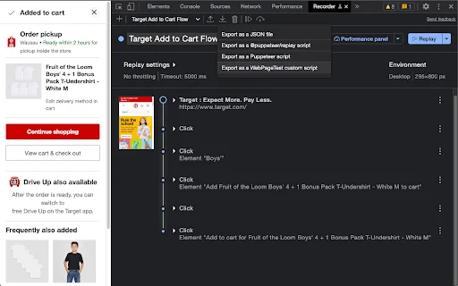 Download WebPageTest Recorder Extension – Script Web Otomatis - Screenshot 1