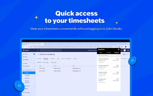 Download Zoho Books Timer Terbaru – Lacak Waktu Proyek Mudah - Screenshot 2