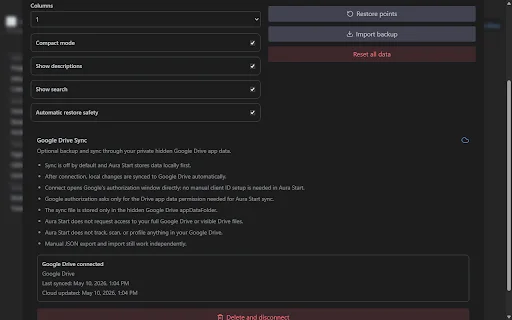 Download Aura Start Terbaru – Kelola Link & Tab Browser Gratis - Screenshot 4