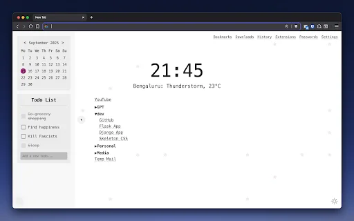 Minimal New Tab: Halaman Tab Baru Estetik & Cepat untuk Chrome - Screenshot 3