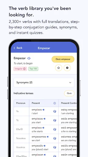 Download Ella Verbs: Belajar Konjugasi Kata Kerja Spanyol - Screenshot 6