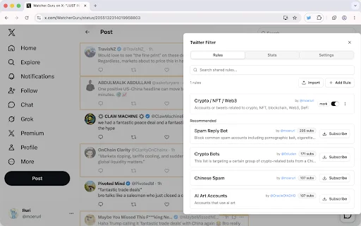 Download Twitter Filter Terbaru – Kelola Linimasa X Anda Gratis - Screenshot 2