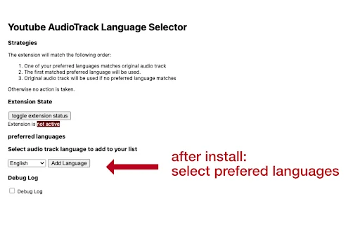 YouTube Audio Selector: Atur Bahasa Audio YouTube Otomatis - Screenshot 1