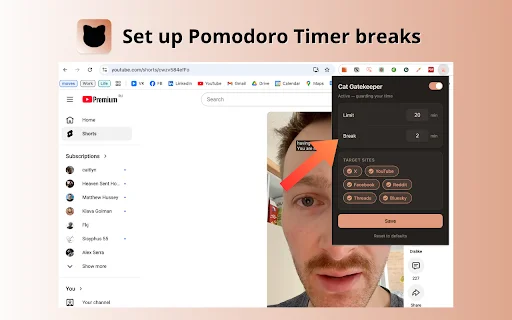 Unduh Cat Gatekeeper Terbaru – Pemblokir Situs & Pomodoro - Screenshot 4