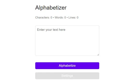 Alphabetizer: Urutkan Teks dengan Mudah dan Cepat – Chrome Extension - Screenshot 1