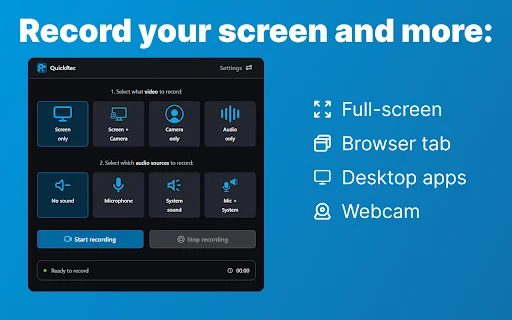 Unduh QuickRec Terbaru – Perekam Layar & Webcam Gratis - Screenshot 1