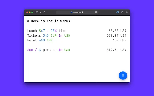 Numbr: Kalkulator Pintar & Notepad Terbaik di Browser – Unduh Gratis - Screenshot 1