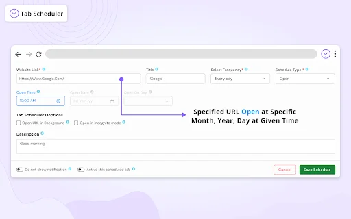 Tab Scheduler: Kelola Buka Tutup Tab Browser Otomatis Mudah - Screenshot 2