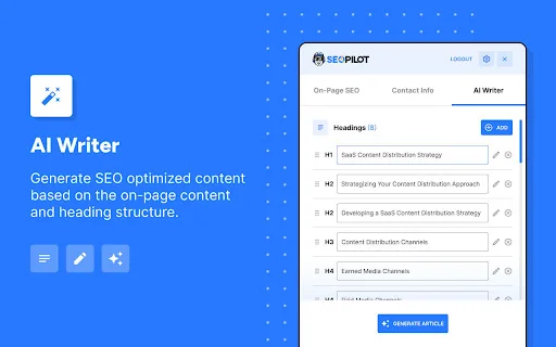 SEO Pilot: Alat Analisis SEO & AI Writer Terbaik untuk Chrome - Screenshot 3