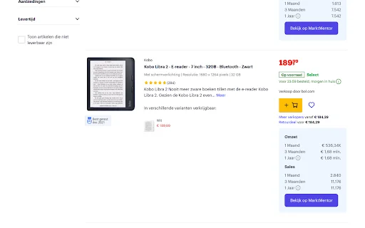 Download MarktMentor Terbaru – Analisis Produk Bol.com Terbaik - Screenshot 3