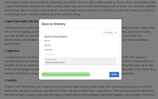 Travel Mapper: Rencanakan Liburan ke Google Sheets dengan Mudah - Screenshot 4