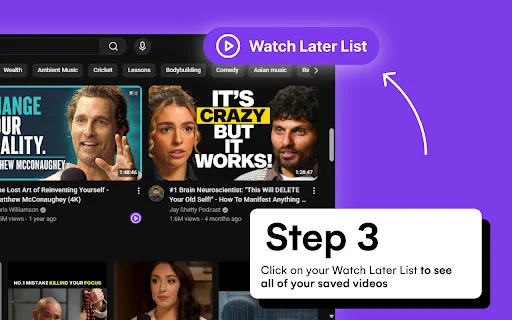 Watch Later List – Ringkasan AI & Simpan Video YouTube Mudah - Screenshot 3