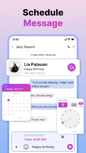 Download Messenger: Text SMS & Launcher Terbaru – Kirim Pesan Aman - Screenshot 4