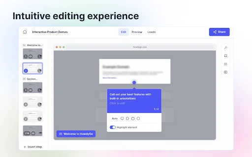 HowdyGo – Buat Demo Produk Interaktif untuk SaaS Anda - Screenshot 3