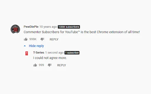 Subscriber Count on Comments for YouTube™ – Cek Jumlah Subscriber - Screenshot 1